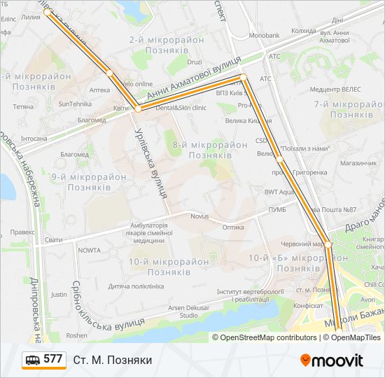 577 shuttle Карта лінії