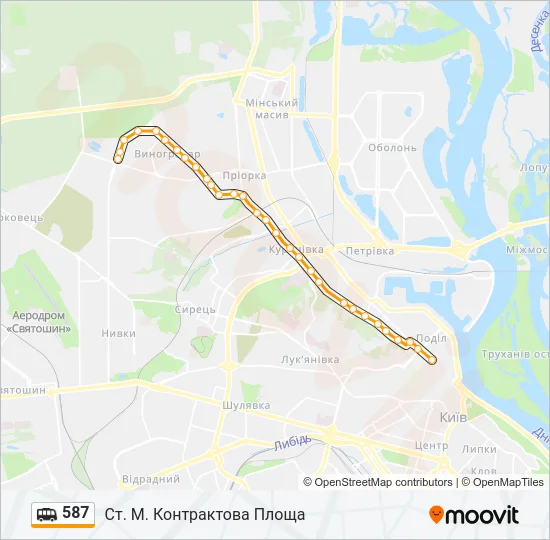 587 shuttle Карта лінії