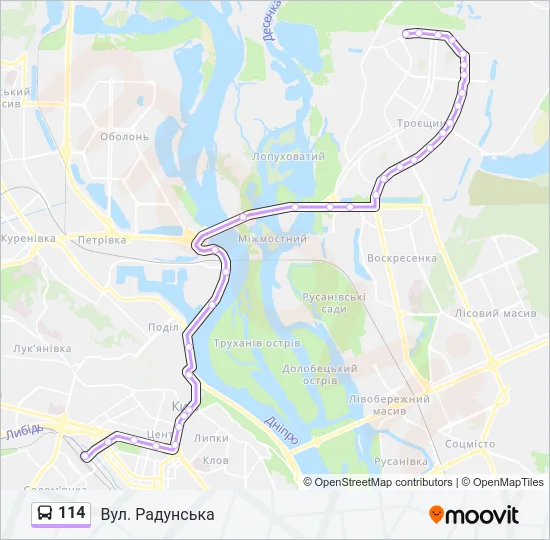 114 Bus Line Map