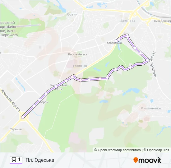 1 Bus Line Map