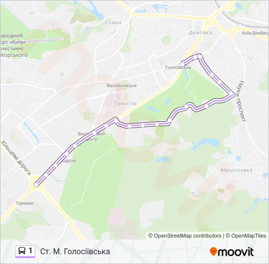 1 Bus Line Map
