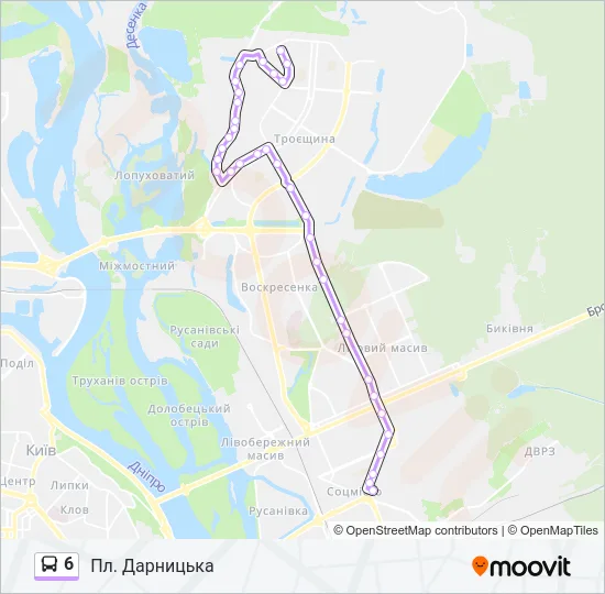 6 Bus Line Map