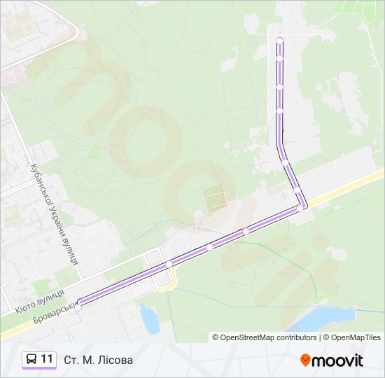 Автобус 11: карта маршрута