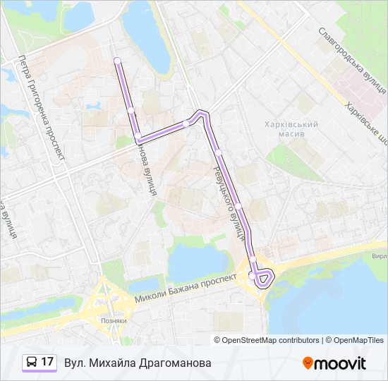 Автобус 17: карта маршрута
