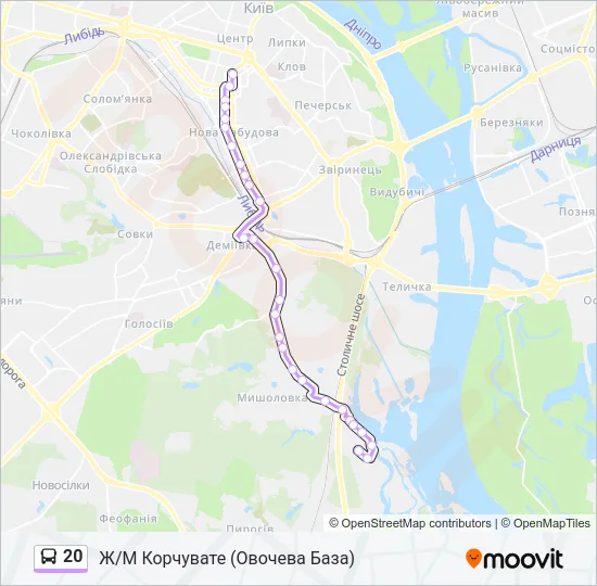 20 Bus Line Map