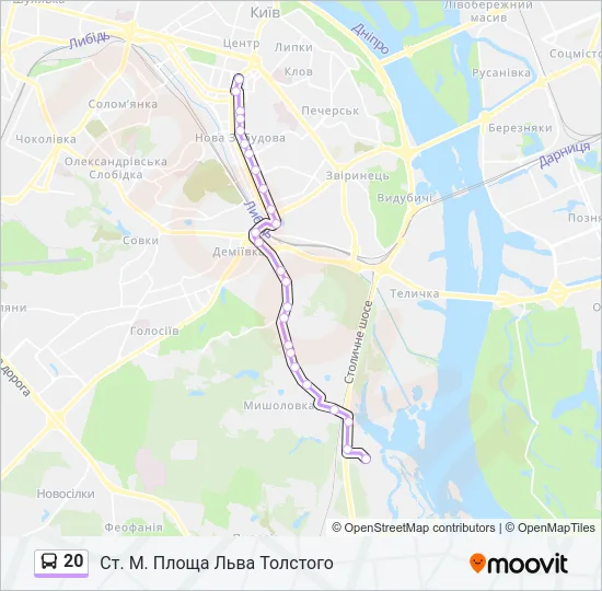 20 Bus Line Map