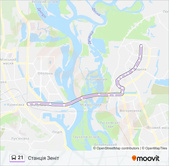21 Bus Line Map