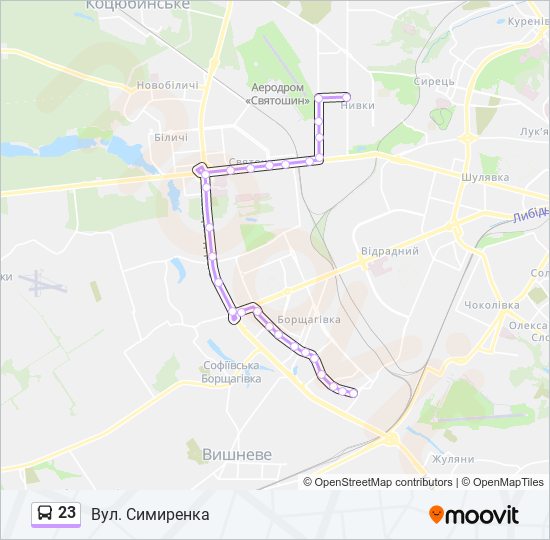 23 bus Line Map