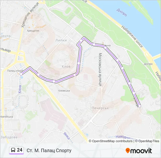 Автобус 24: карта маршрута