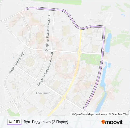 Автобус 101: карта маршрута