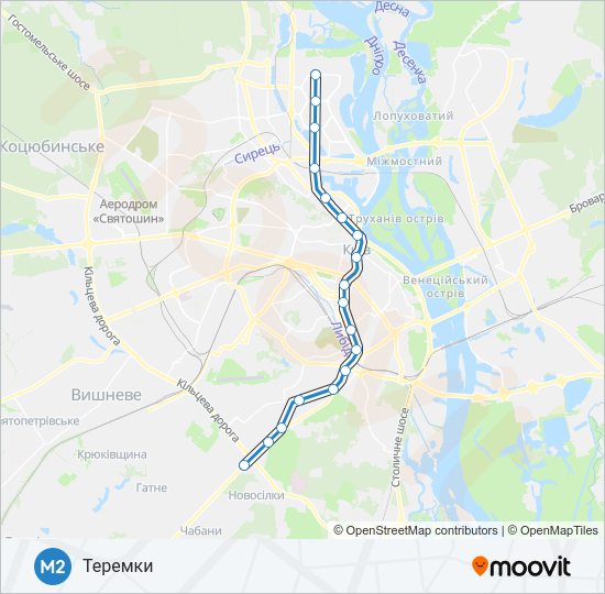 М2 Metro Line Map