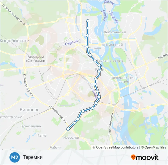 М2 Metro Line Map