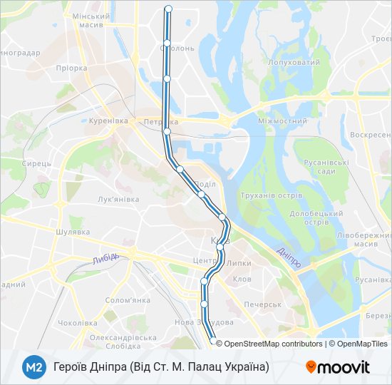 М2 метро Карта лінії