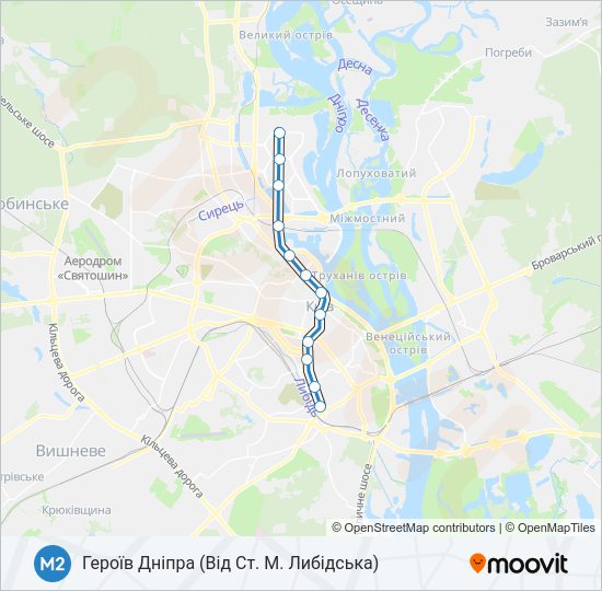 М2 метро Карта лінії