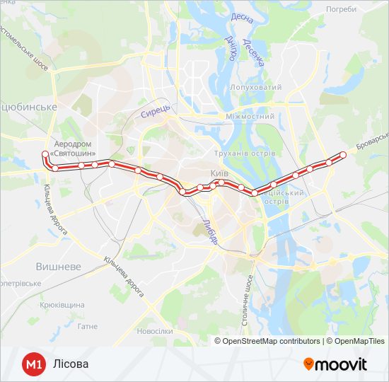 М1 Metro Line Map