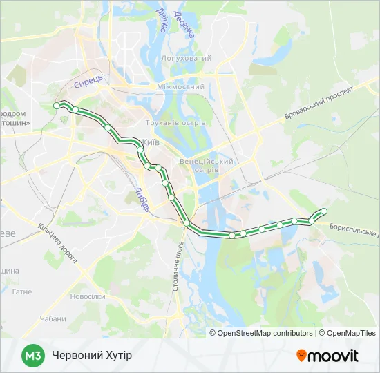 Метро М3: карта маршрута