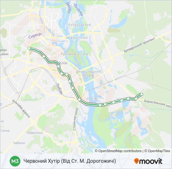М3 метро Карта лінії