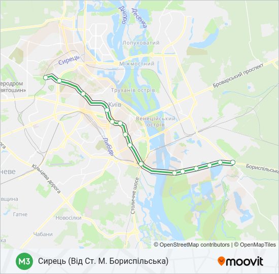 М3 Metro Line Map