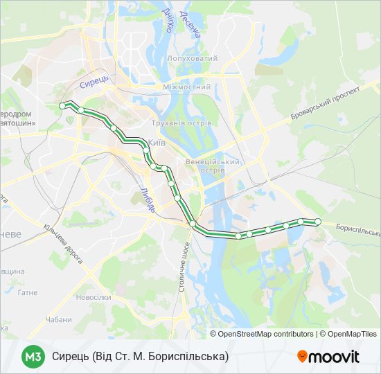 М3 metro Line Map