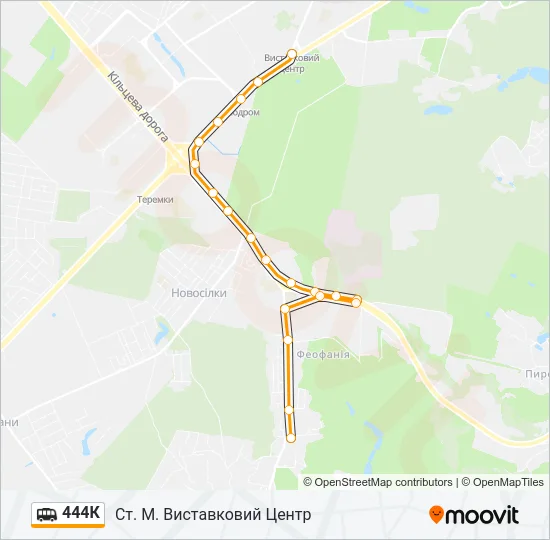 444К shuttle Карта лінії