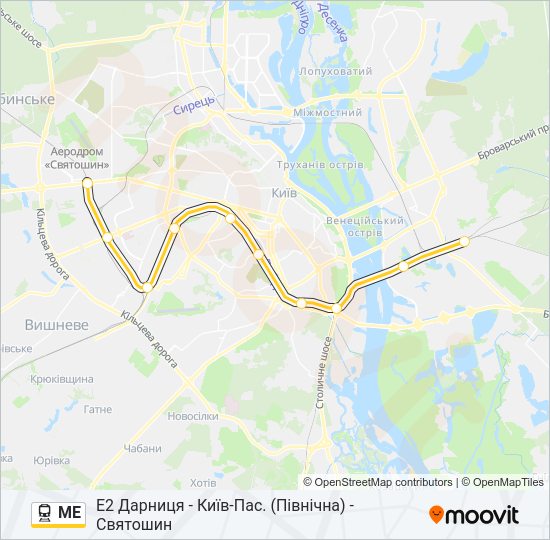 МЕ Train Line Map