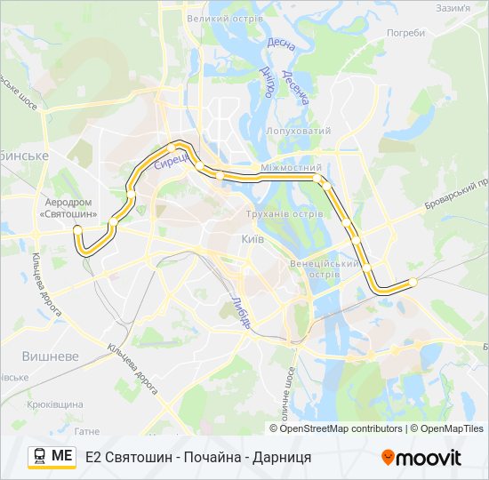 МЕ Train Line Map