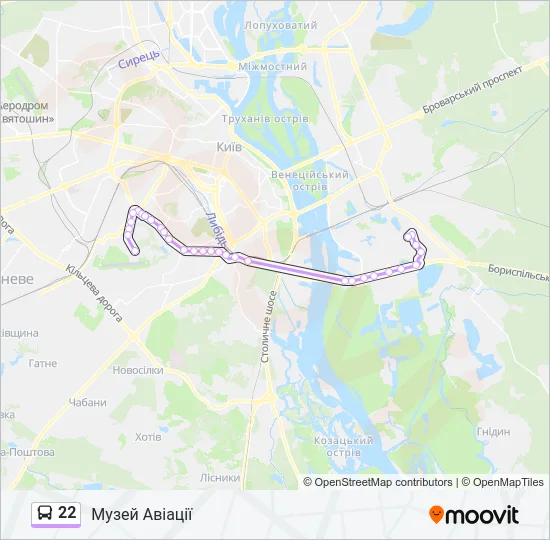 22 Bus Line Map