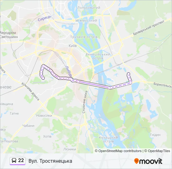 22 Bus Line Map
