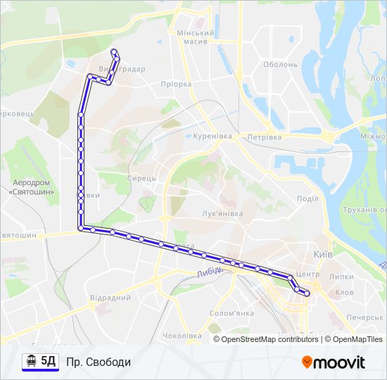 5Д тролейбус Карта лінії