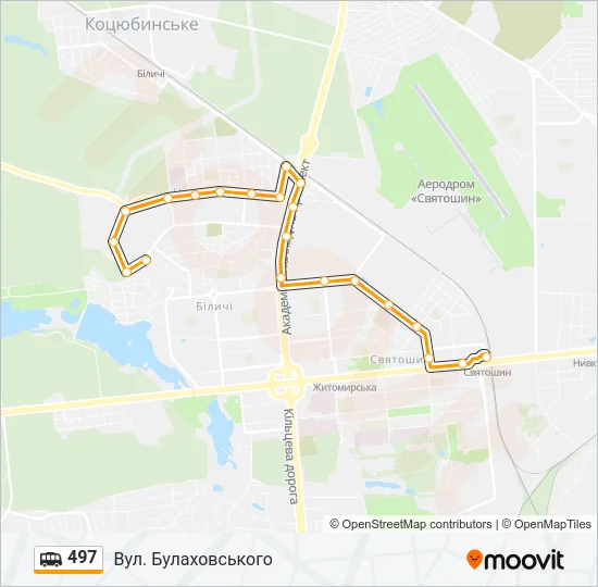 497 shuttle Карта лінії