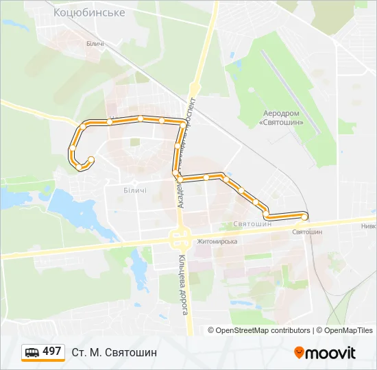 497 shuttle Карта лінії