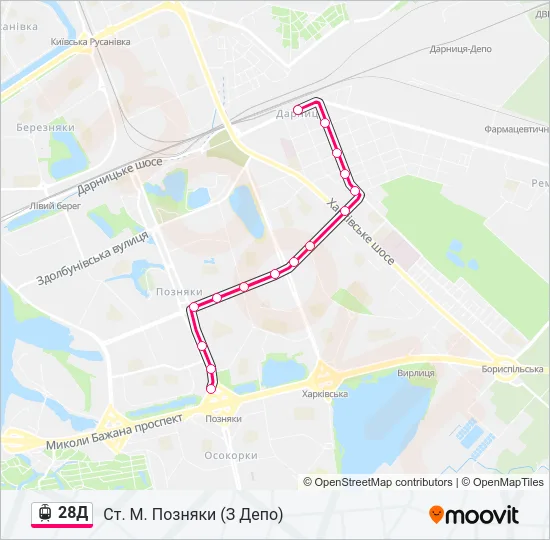 28Д Light Rail Line Map