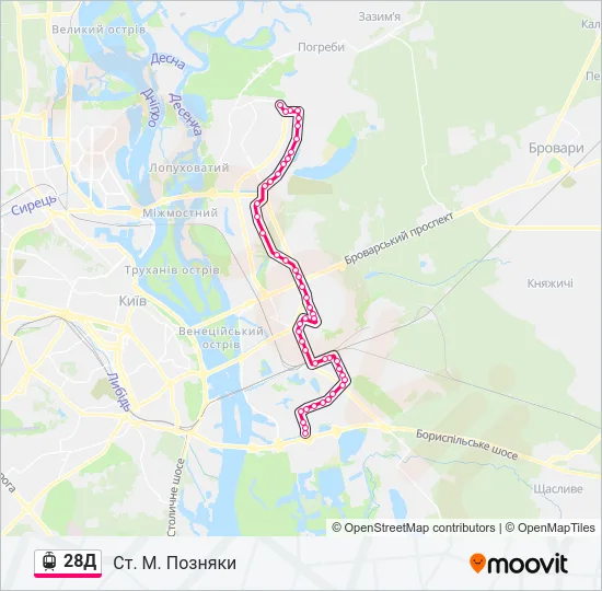 28Д Light Rail Line Map