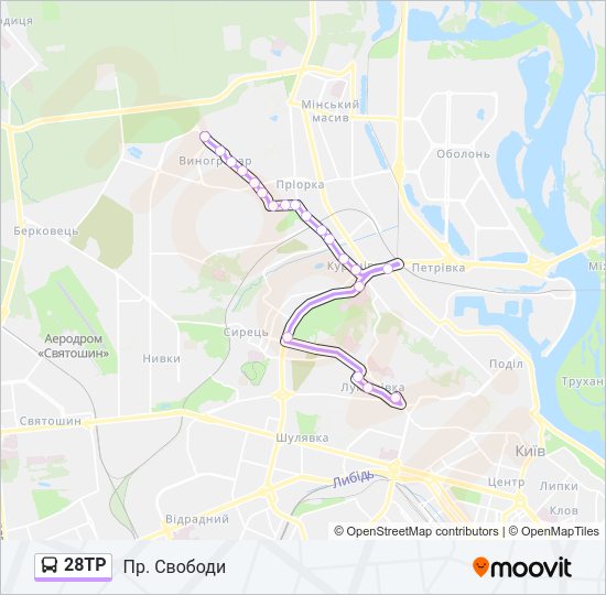 28ТР Bus Line Map