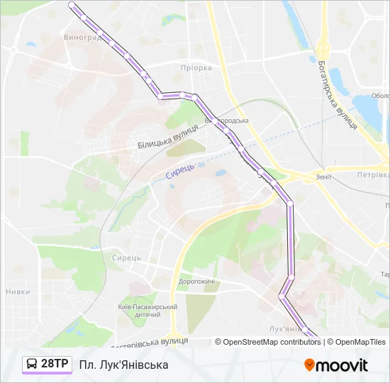 28ТР Bus Line Map