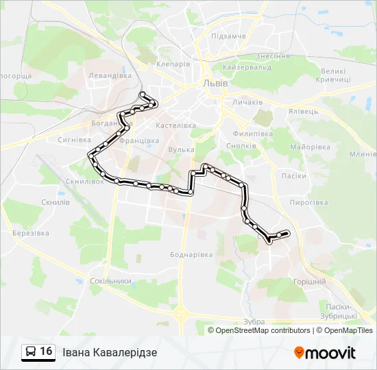 16 Bus Line Map