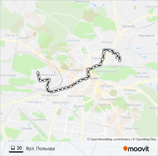 20 bus Line Map