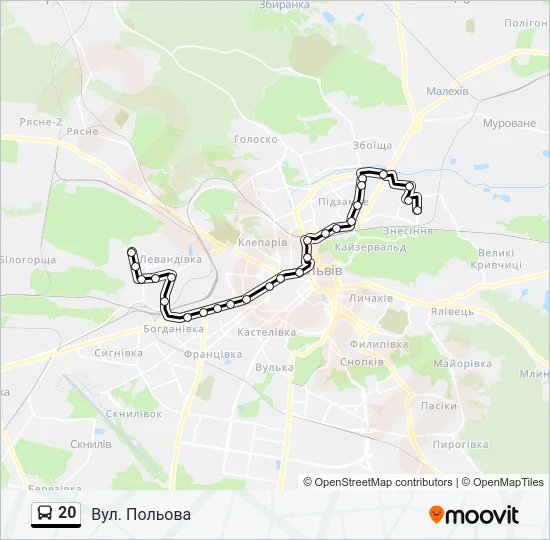 20 Bus Line Map