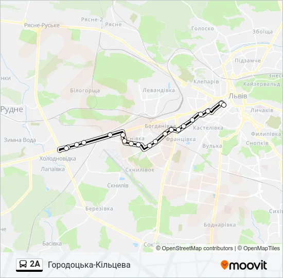 2A автобус Карта лінії