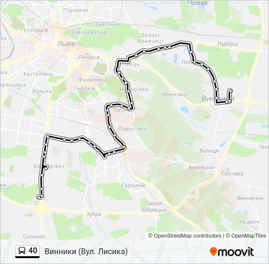 40 Bus Line Map