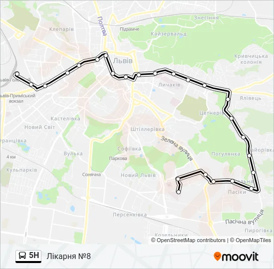 5H Bus Line Map