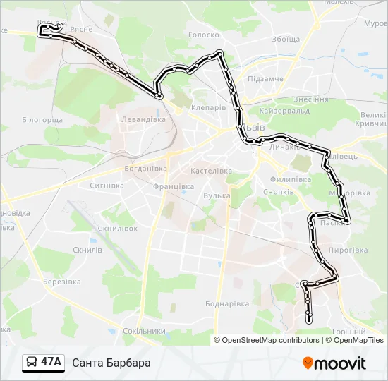 47A Bus Line Map