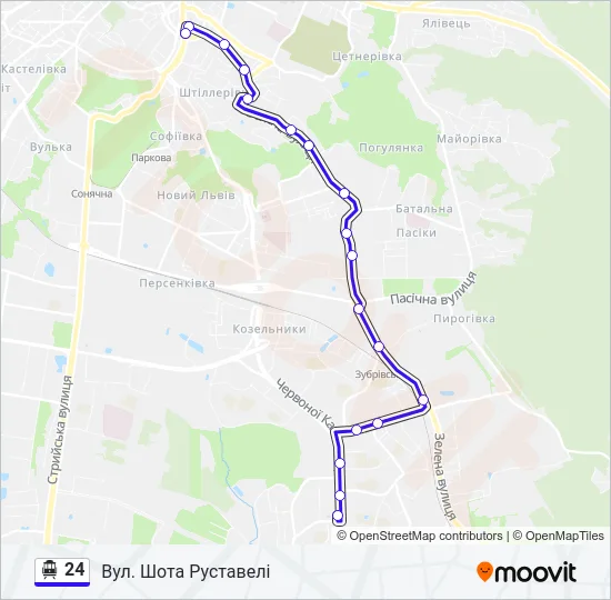 24 Trolleybus Line Map