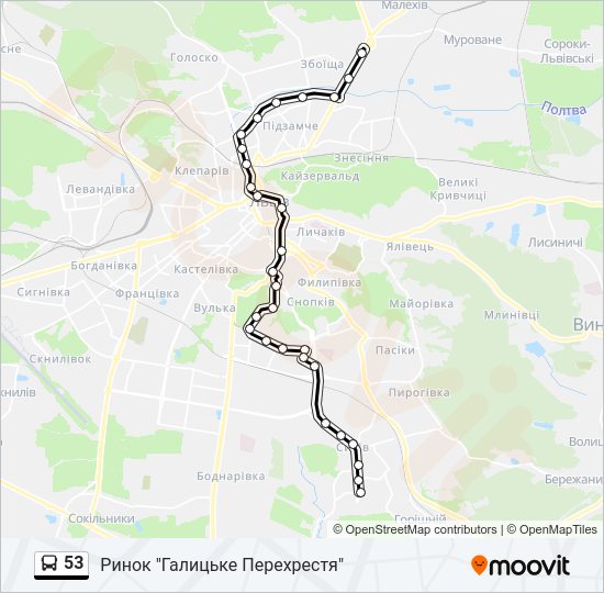 53 Bus Line Map