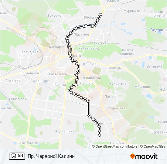 53 bus Line Map