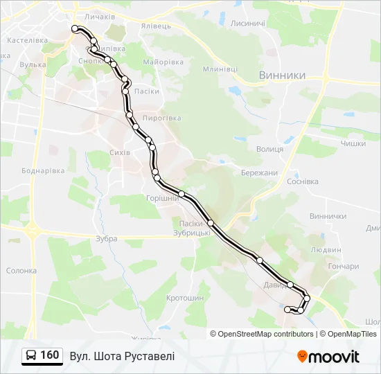 160 Bus Line Map