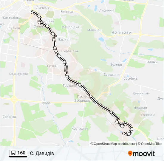 160 Bus Line Map