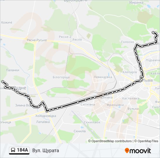 184А Bus Line Map