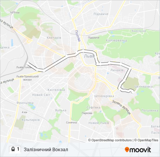 1 light rail Line Map