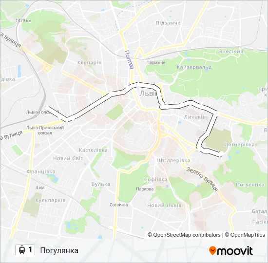 1 Light Rail Line Map